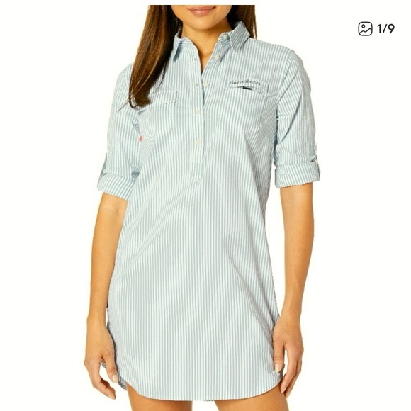 Vineyard Vines Other - Vineyard Vines green and white striped sea sucker cover-up tunic